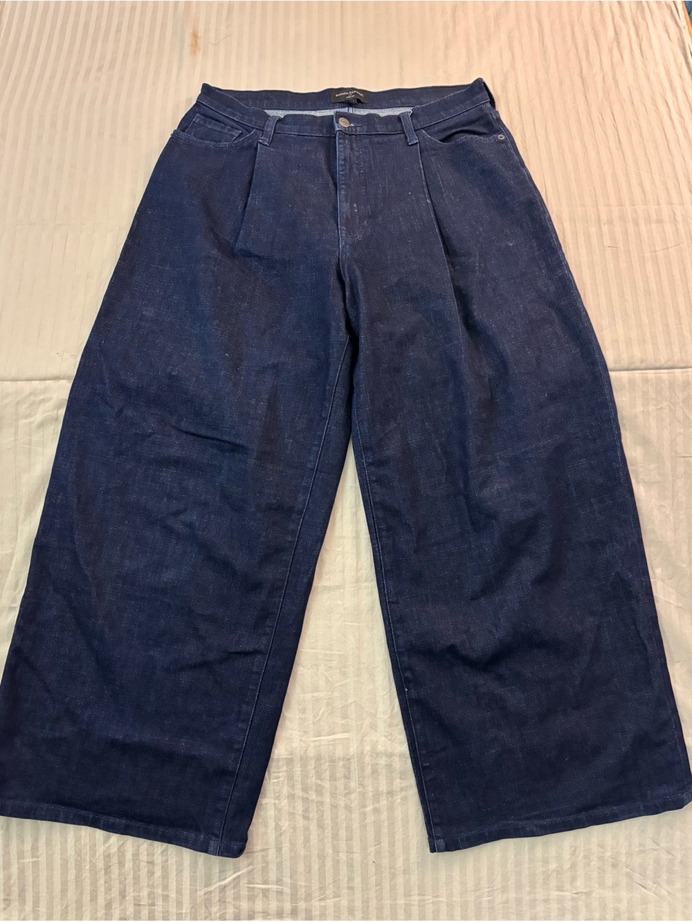 Banana Republic Sedona Wide-Leg Jeans Women 31/12 Single Pleats High Rise